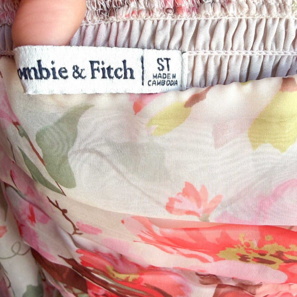 Abercrombie and Fitch Emerson Angel Sleeve Mini Dress Floral Fairycore Babydoll - Picture 3 of 4